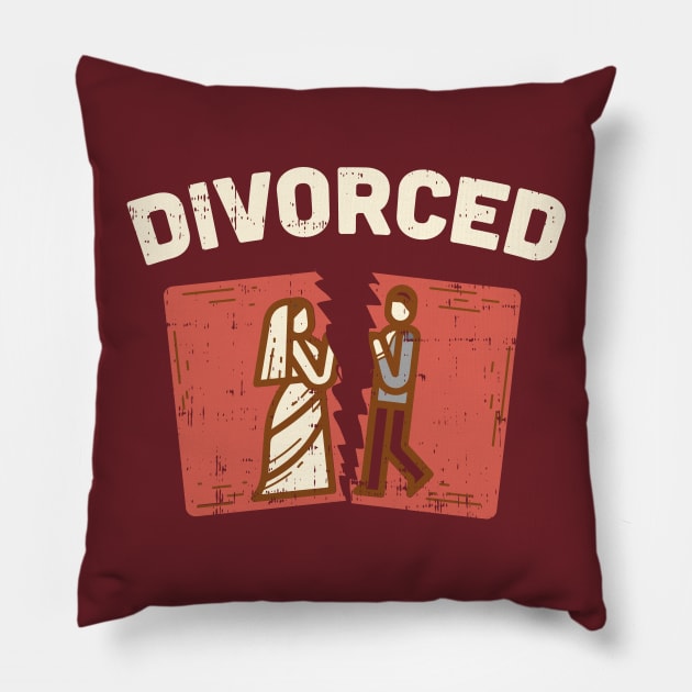 Happily Divorced - Funny Divorce Party Pillow by Shirtbubble