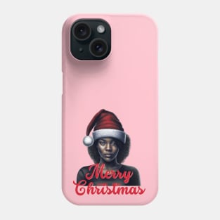 Black Woman Santa, Black Mrs Santa Claus, African American Santa Phone Case