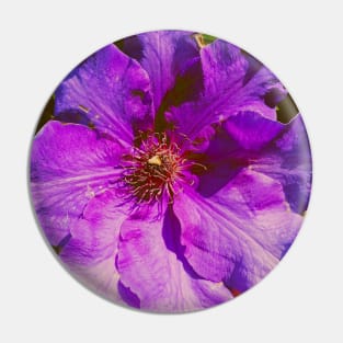 Beautiful Warm Blue and Purple Flower Summer Art Pin