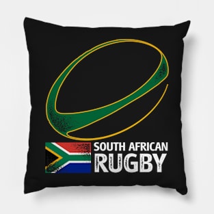 Rugby Ball South Africa Flag Pillow