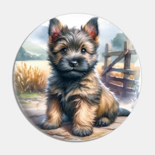 Watercolor Puppies Cairn Terrier - Cute Puppy Pin