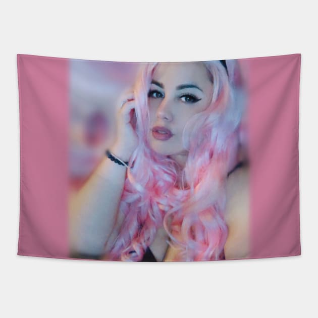 Ivetastic with pink hair Tapestry by Ivetastic