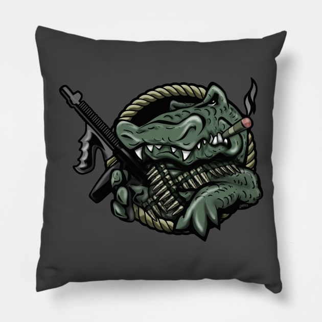 Bad Gator Pillow by hobrath