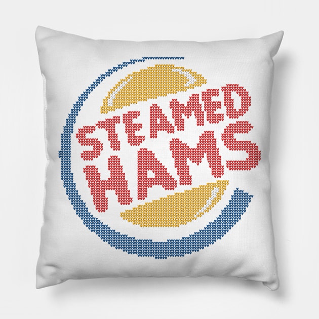 Steamed Hams Ugly Sweater Pillow by Roufxis