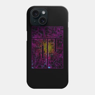 Chengdu, China City Map Typography - Neon Phone Case