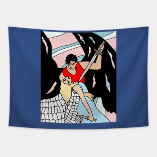 Fight Angel Devil Good Against Evil Tapestry