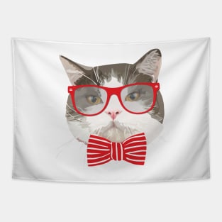 Fat Cat with Glasses Tapestry