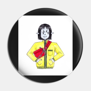 Marceline the Vampire Queen yellow jacket doodle Pin