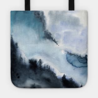 Watercolor landscape sky clouds Tote