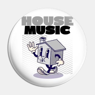 HOUSE MUSIC  - Character (Grey/black) Pin