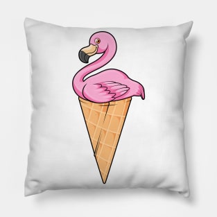 Flamingo with Waffle of Ice cream Pillow