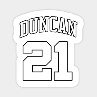 Tim Duncan Number 21 Magnet