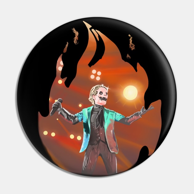 Papa IV Ghost Flame Painting Pin by Smagnaferous