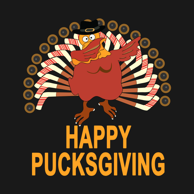 Funny Hockey Turkey Dabbing Happy Pucksgiving Thanksgiving by ROMANSAVINRST