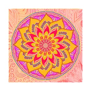 Color mandala on boho background T-Shirt