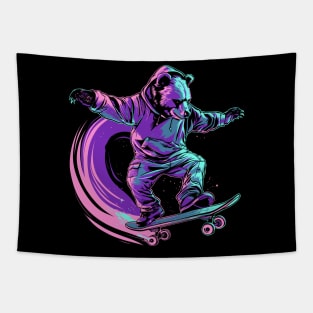 Bear playing skateboard Tapestry