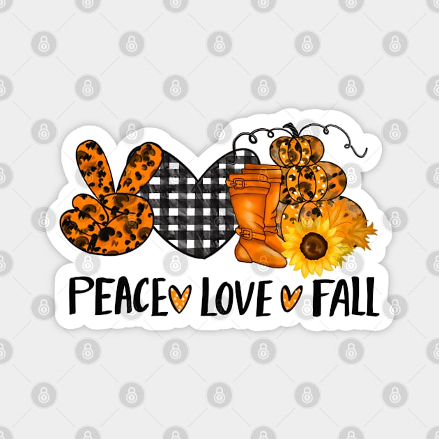 Halloween Sublimation Peace Love Fall ⭐⭐⭐⭐⭐ Magnet by TeeZona