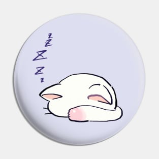 I draw lucky star white cat sleeping with its head down Pin