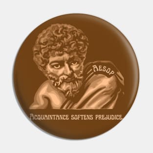 Aesop Portrait and Quote Pin