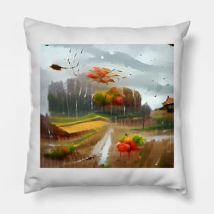 Rainy Autumn Day Pillow