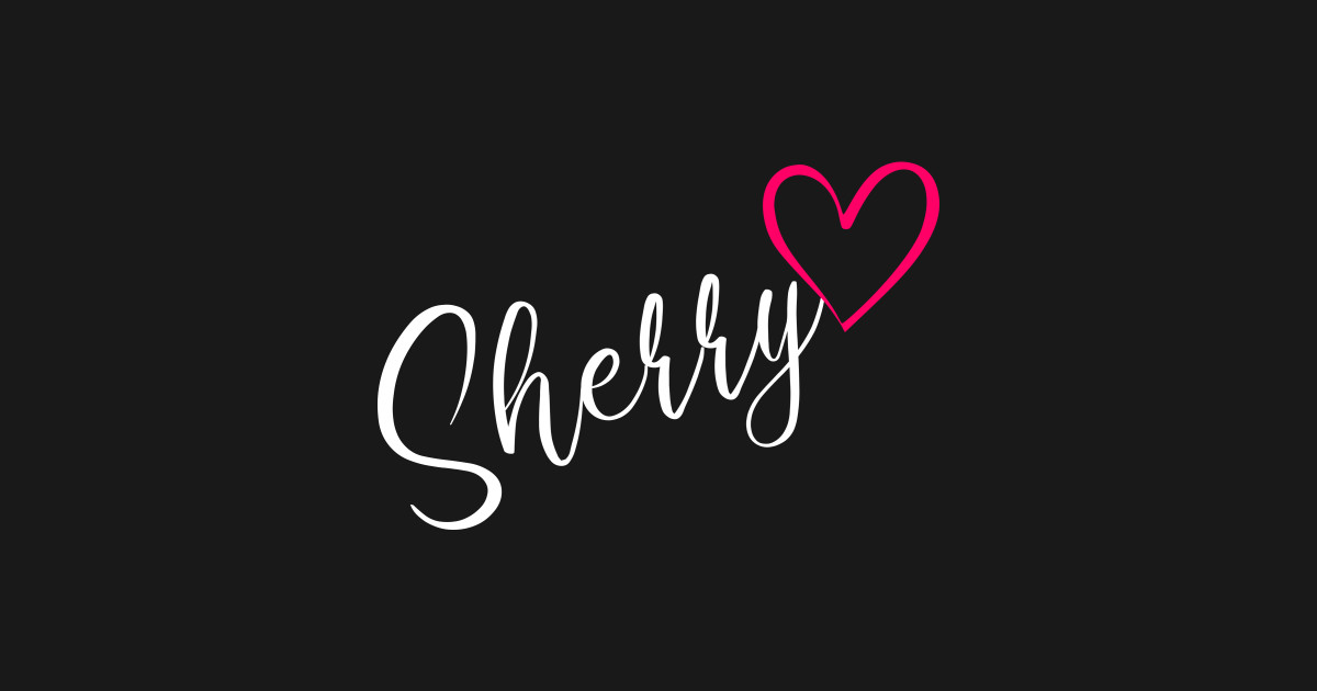 Sherry Name Calligraphy Pink Heart Sherry Name Posters and Art
