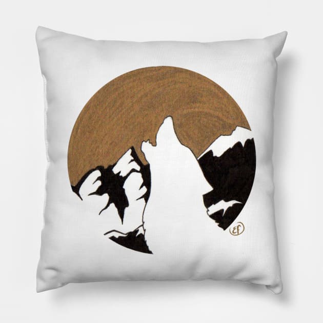 Howling at the moon Pillow by Llythium