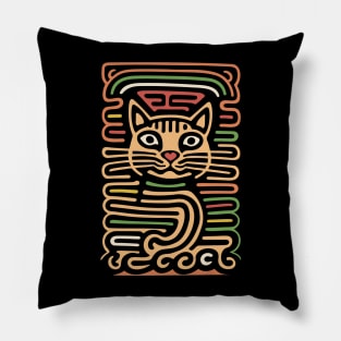 Impressionist Spaghetti Cat Pillow