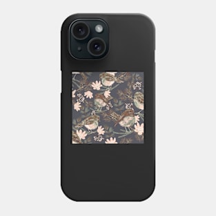 Bird pattern with florals Phone Case