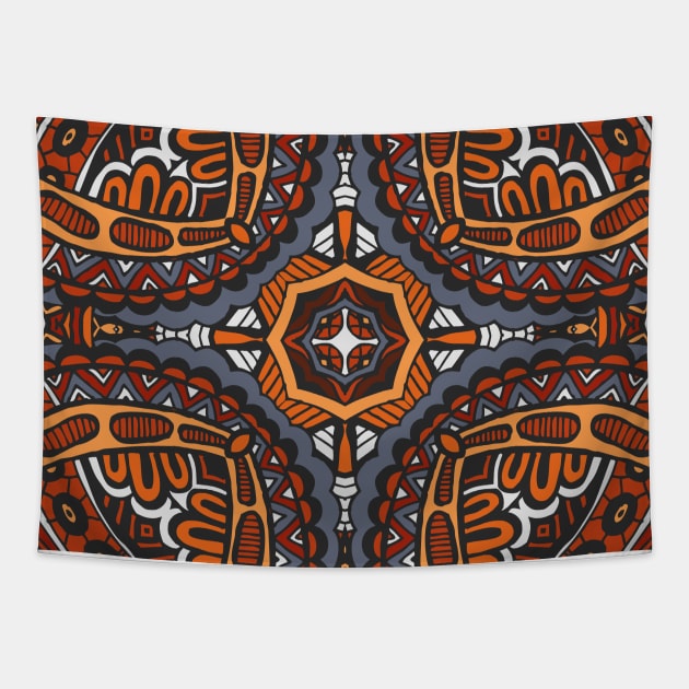 Colorful Oriental Rug Mandala Boho Pattern Tapestry by jodotodesign