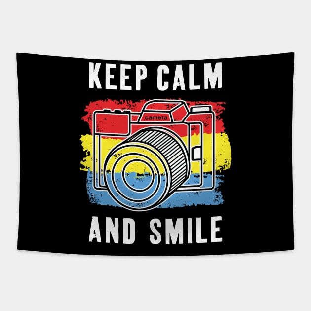 keep calm and smile Tapestry by Marioma