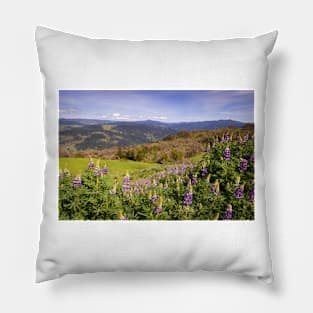 Lupine flowers and mountains Pillow