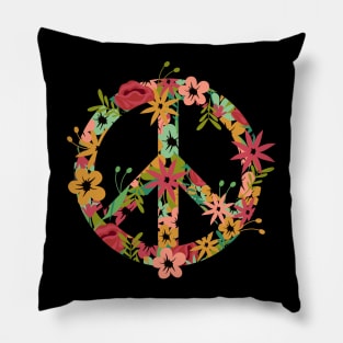 Flower Peace Symbol Pillow