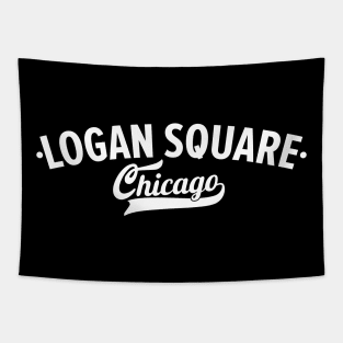 Logan Square Chicago Minimal Logo Design - Chicago Neighborhood Series Tapestry