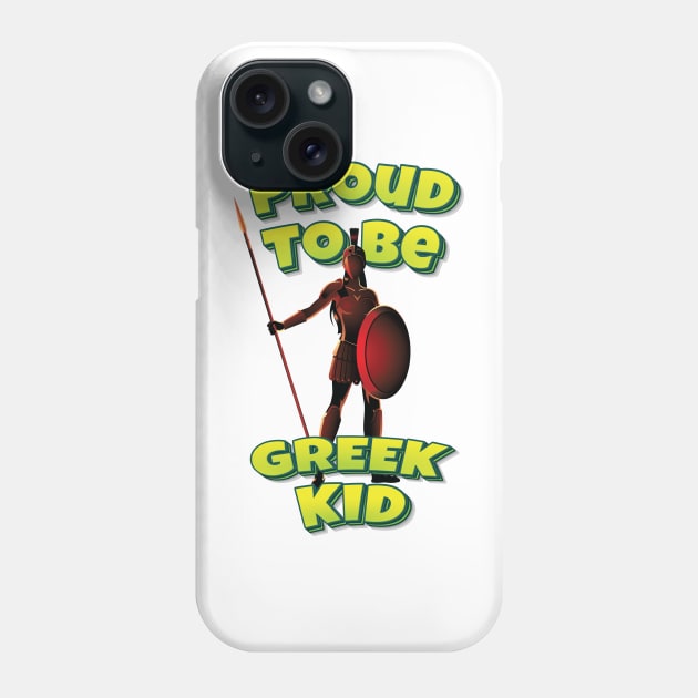 Proud To Be Greek Kid Athena The Goddess of Wisdom Phone Case by ProjectX23Red