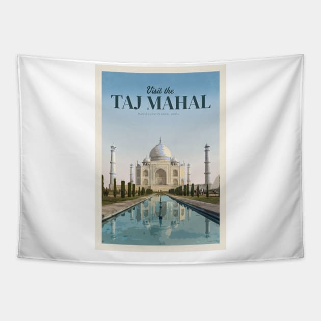 Visit Taj Mahal Tapestry by Mercury Club