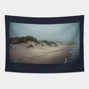 Foggy Day At The Beach Tapestry