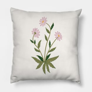 Pink daisy flower Pillow