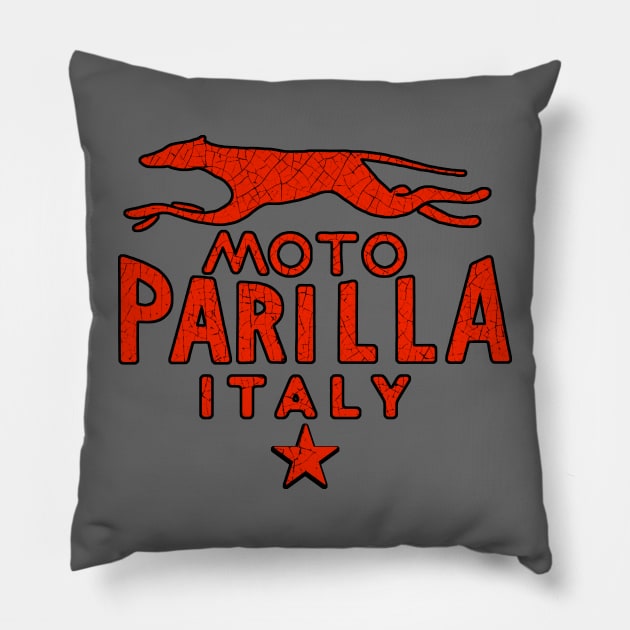 Moto Parilla Italy Pillow by Midcenturydave