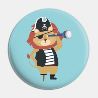 Lion Pirate Wooden Leg Pin