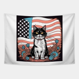 Claws of Liberty: Where Feline Independence Blossoms Tapestry