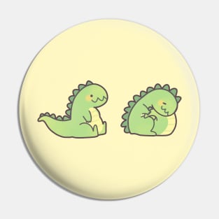 Cute Chubby Sleepy Dragon - Green Pin