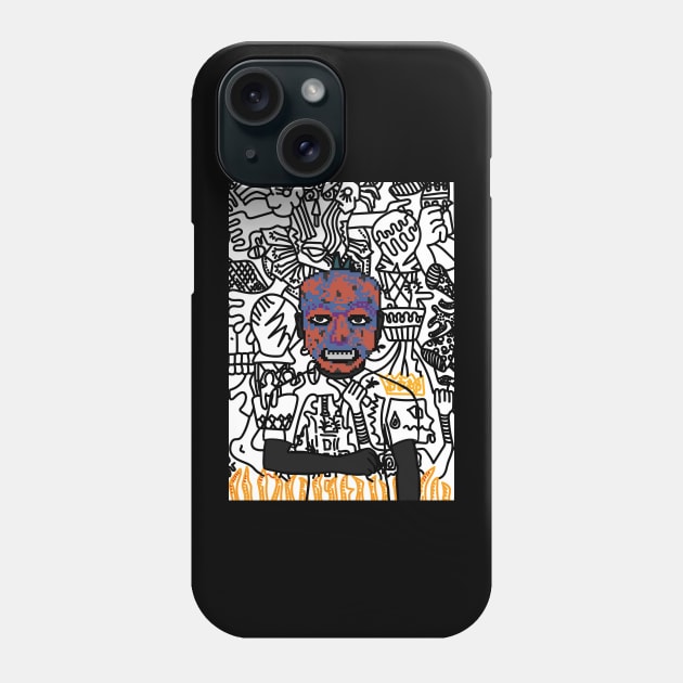 0xB1 NFT - Pixelated Male Character Doodle Phone Case by Hashed Art