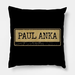 Aliska text black retro - PAUL ANKA Pillow