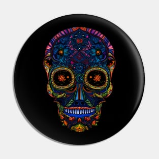 Colorful skull artwork Pin