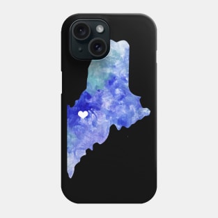 Maine Usa Map Maine state usa watercolor map Phone Case