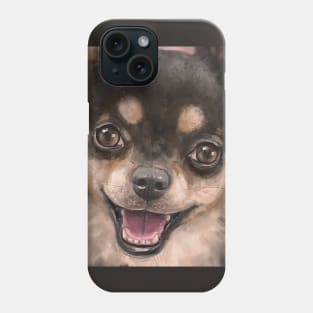 Painting of Cute Brown and White Chihuahua Smiling Phone Case