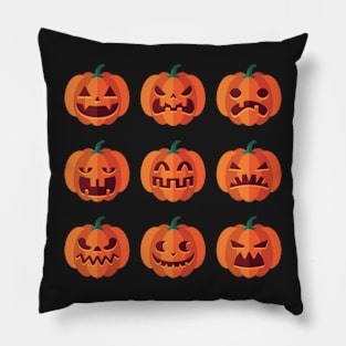Pumpkins with faces Pillow