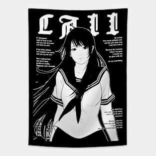 Anime schoolgirl Tapestry