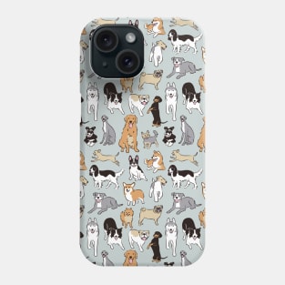 Happy Dogs Blue Grey Phone Case