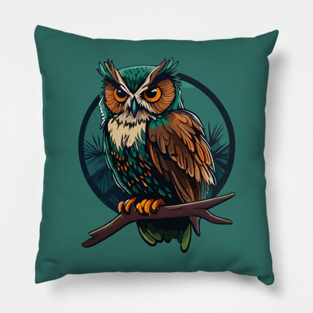 Magnetic owl Pillow by JORDYGRAPH